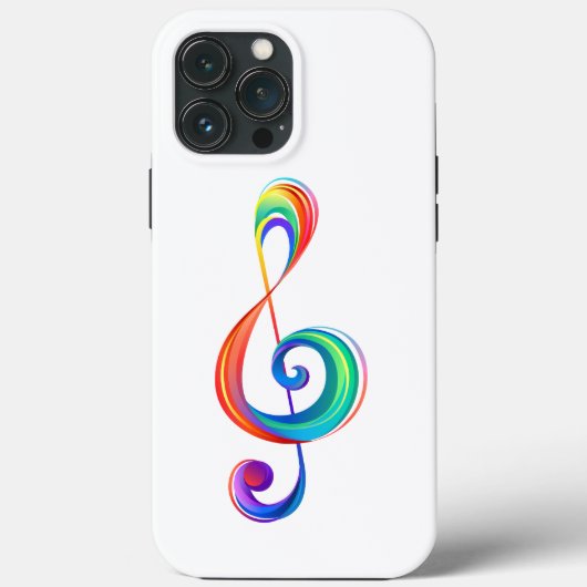 レイヤード・レインボー・ト音記号 Case-Mate iPhoneケース (裏面)