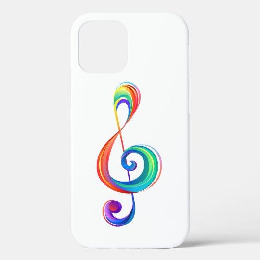 レイヤード・レインボー・ト音記号 Case-Mate iPhoneケース (裏面)