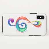 レイヤード・レインボー・ト音記号 Case-Mate iPhoneケース (裏面(横))
