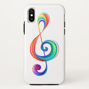 レイヤード・レインボー・ト音記号 iPhone XSケース