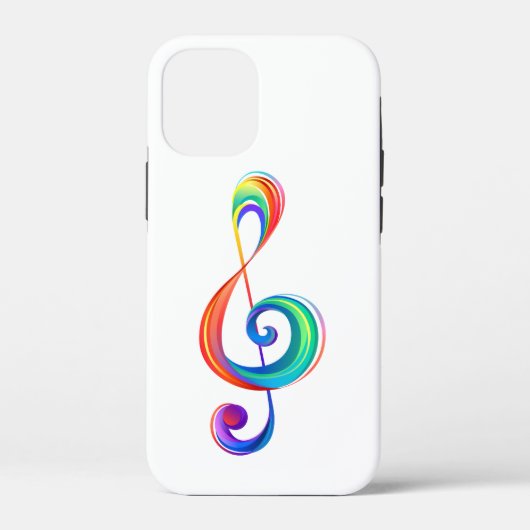 レイヤード・レインボー・ト音記号 Case-Mate iPhoneケース (裏面)