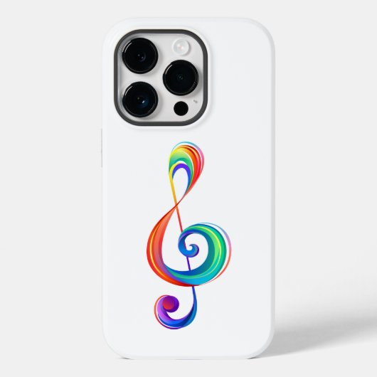 レイヤード・レインボー・ト音記号 Case-Mate iPhoneケース (裏面)