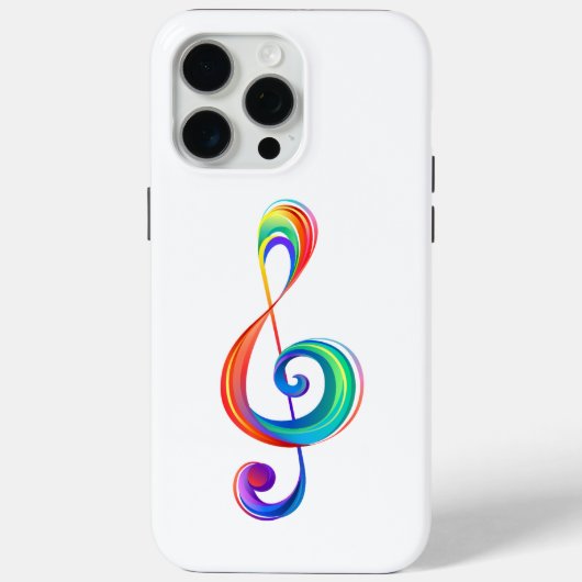 レイヤード・レインボー・ト音記号 Case-Mate iPhoneケース (裏面)