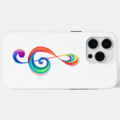 レイヤード・レインボー・ト音記号 Case-Mate iPhoneケース (裏面 (横))