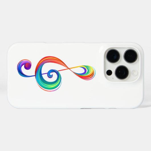 レイヤード・レインボー・ト音記号 Case-Mate iPhoneケース (裏面 (横))