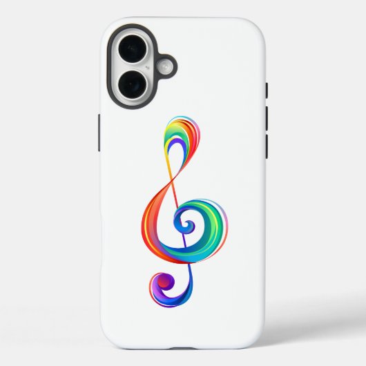 レイヤード・レインボー・ト音記号 Case-Mate iPhoneケース (裏面)