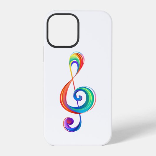 レイヤード・レインボー・ト音記号 iPhoneケース (裏面)