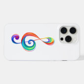 レイヤード・レインボー・ト音記号 iPhoneケース (裏面横)