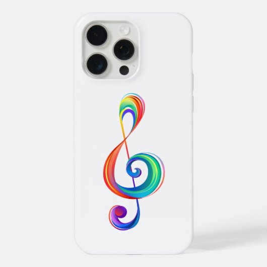 レイヤード・レインボー・ト音記号 iPhoneケース (裏面)