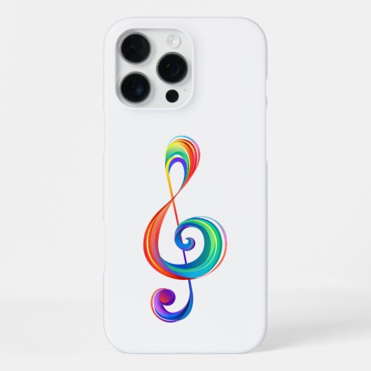 レイヤード・レインボー・ト音記号 iPhoneケース (裏面)