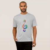 レイヤード・レインボー・ト音記号 Tシャツ (正面フル)