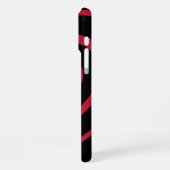 レイヤーレッドとブラックのハート美学 iPhoneケース (左側面)