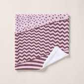 レイヤー – 濃い赤と淡い色のピンク – タオルセット (ウォッシュタオル)