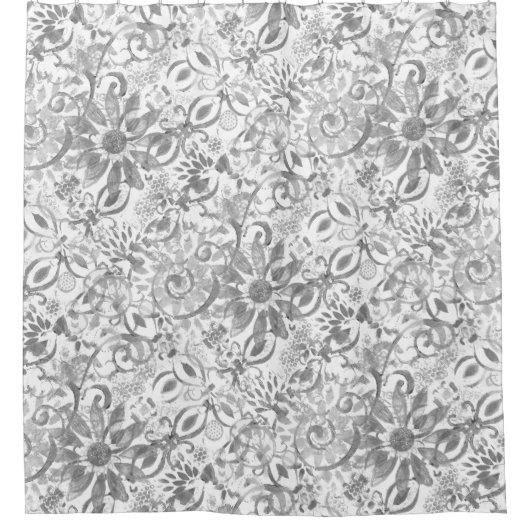 レイヤ上の抽象芸術 シャワーカーテン (正面)