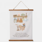 レイユーダウンスリープ祈りの言葉ボホベビー子供部屋 吊り下げ型タペストリー (正面)