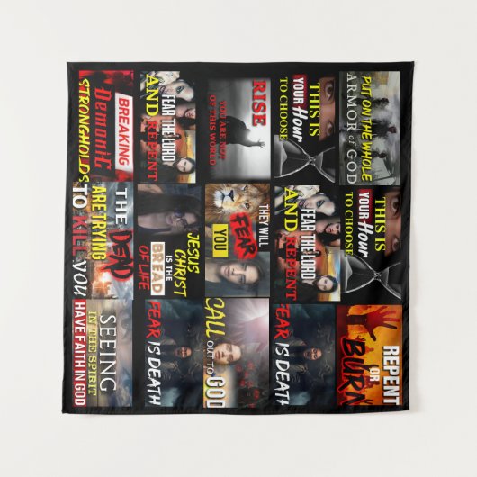 レイラオブイエスキリスト信仰と暖かさのブランケット タペストリー (正面(横))