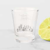 レイリーの結婚式のお土産 パーソナライズド・チアーズ ショットグラス (裏面)