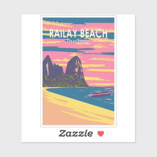 レイリービーチタイランドトラベルアートヴィンテージ シール (シート)