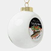 レイリーフライフィッシュマス魚釣りクリスマスハートオルネーム セラミックボールオーナメント (左)