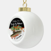 レイリーフライフィッシュマス魚釣りクリスマスハートオルネーム セラミックボールオーナメント (右)