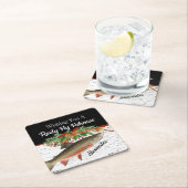 レイリーフライフィッシュマス魚釣りクリスマス空の小 スクエアペーパーコースター (インサイチュ)