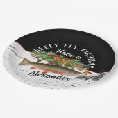 レイリーフライフィッシュマス魚釣りクリスマス ペーパープレート (アングル)