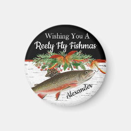 レイリーフライフィッシュマス魚釣りクリスマス マグネット