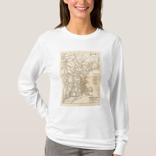 レイルウェイマップニューイングランド州 Tシャツ (正面)