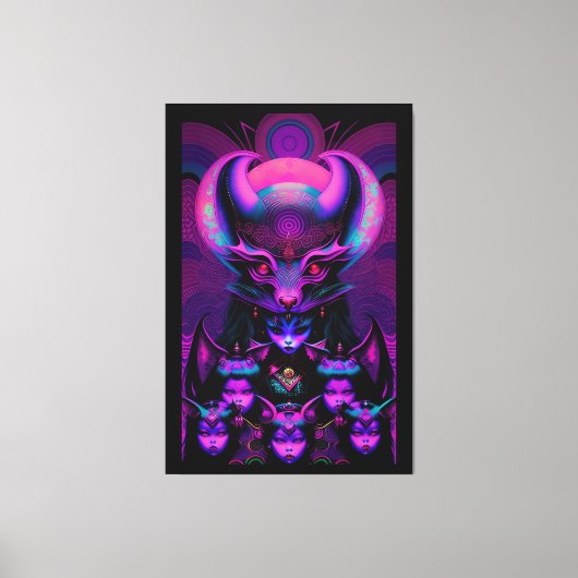 レイルオブザニューこうもりガールズゴシックハロウィーン キャンバスプリント (正面)