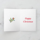 レインおもしろいボー・サンタスロスのかわいいクリスマス動物 カード (内部)