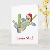 レインおもしろいボー・サンタスロスのかわいいクリスマス動物 カード (黄色い花)