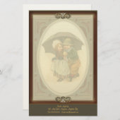 レインアギングヴィンテージイラストレーションレターヘッド 便箋 (正面/裏面)