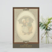 レインアギングヴィンテージイラストレーションレターヘッド 便箋 (スタンド正面)