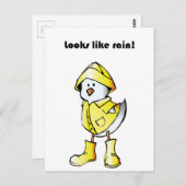 レインアヒル鶏かわいい子供の漫画のように見える ポストカード (正面/裏面)