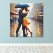 レインアートのカップル キャンバスプリント (インサイチュ (ウッドフロア))