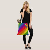 レインカラフルボーストライプお祝い(旗付き) トートバッグ (モデル)