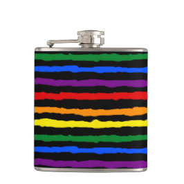 レインカラフルボーストライプカスタムブラック フラスク