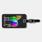 レインカラフルボードリップウ絵を描ェットホース ラゲッジタグ (正面横)