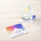 レインカラフルボー多角形エイドムバラクモスク スクエアペーパーコースター (インサイチュ)