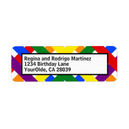 レインカラフルボー斜め十字ストライプ ラベル