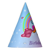 レインカラフルボー、かわいい一角獣、誕生日 パーティーハット (左)