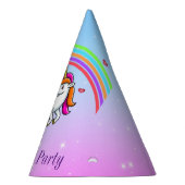 レインカラフルボー、かわいい一角獣、誕生日 パーティーハット (右)