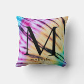 レインカラフルボー・タイ・ダイ10代のム・モノグラム クッション (裏面)