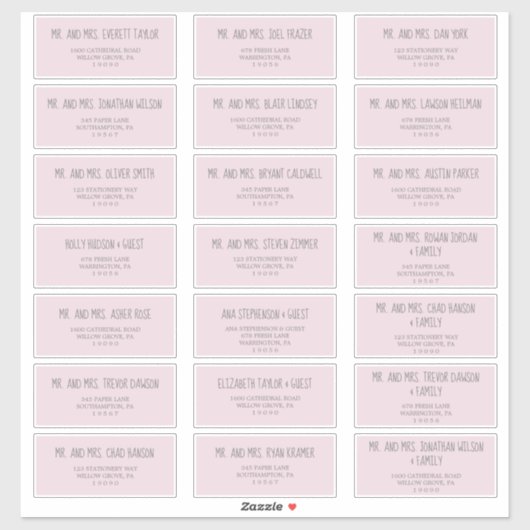 レインクラウドピンクベビーシャワーゲスト住所 シール (シート)