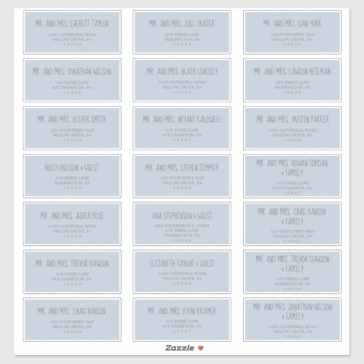 レインクラウドブルーベビーシャワーゲスト住所 シール (シート)