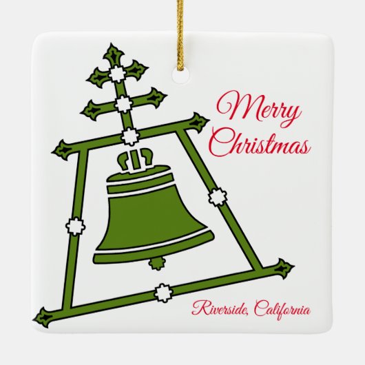 レインクロス – コリネレネデザイン付き/メリークリスマス セラミックオーナメント (裏面)