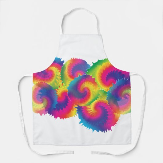 レインクールボー絞り染めパターン エプロン (正面)