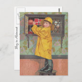 レインコートの少年 ポストカード (正面/裏面)