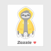 レインコートを着たかわいいナマケモノ シール (シート)