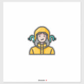 レインコートを着た人 シール (シート)